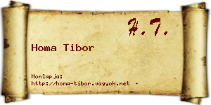 Homa Tibor névjegykártya